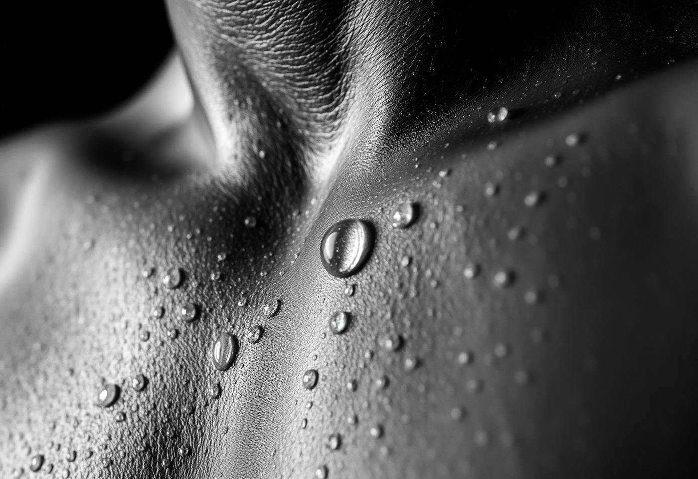 Macro of athlete after training